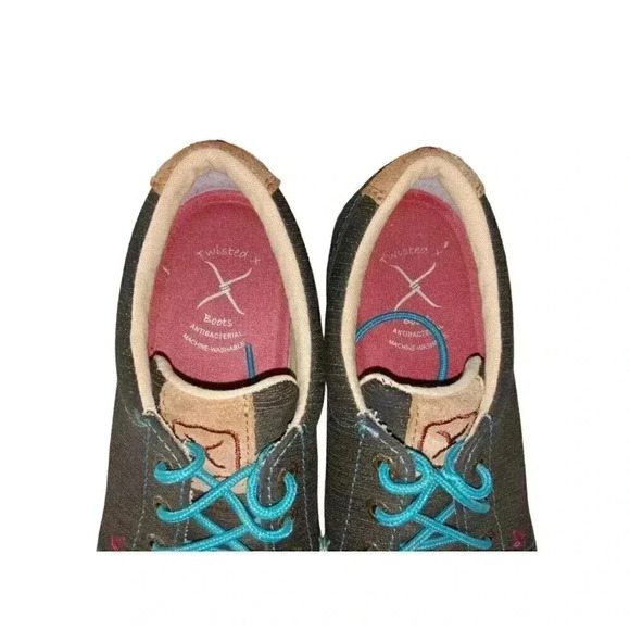 Twisted X KICKS Black Rubberized Lace Up Moc Toe Casual Shoes Women’s Size 5.5 M - Picture 3 of 10